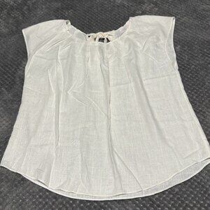 Lauren Conrad LC Women’s Cap Sleeves Pleated Scoop Neck Blouse Top - Size L